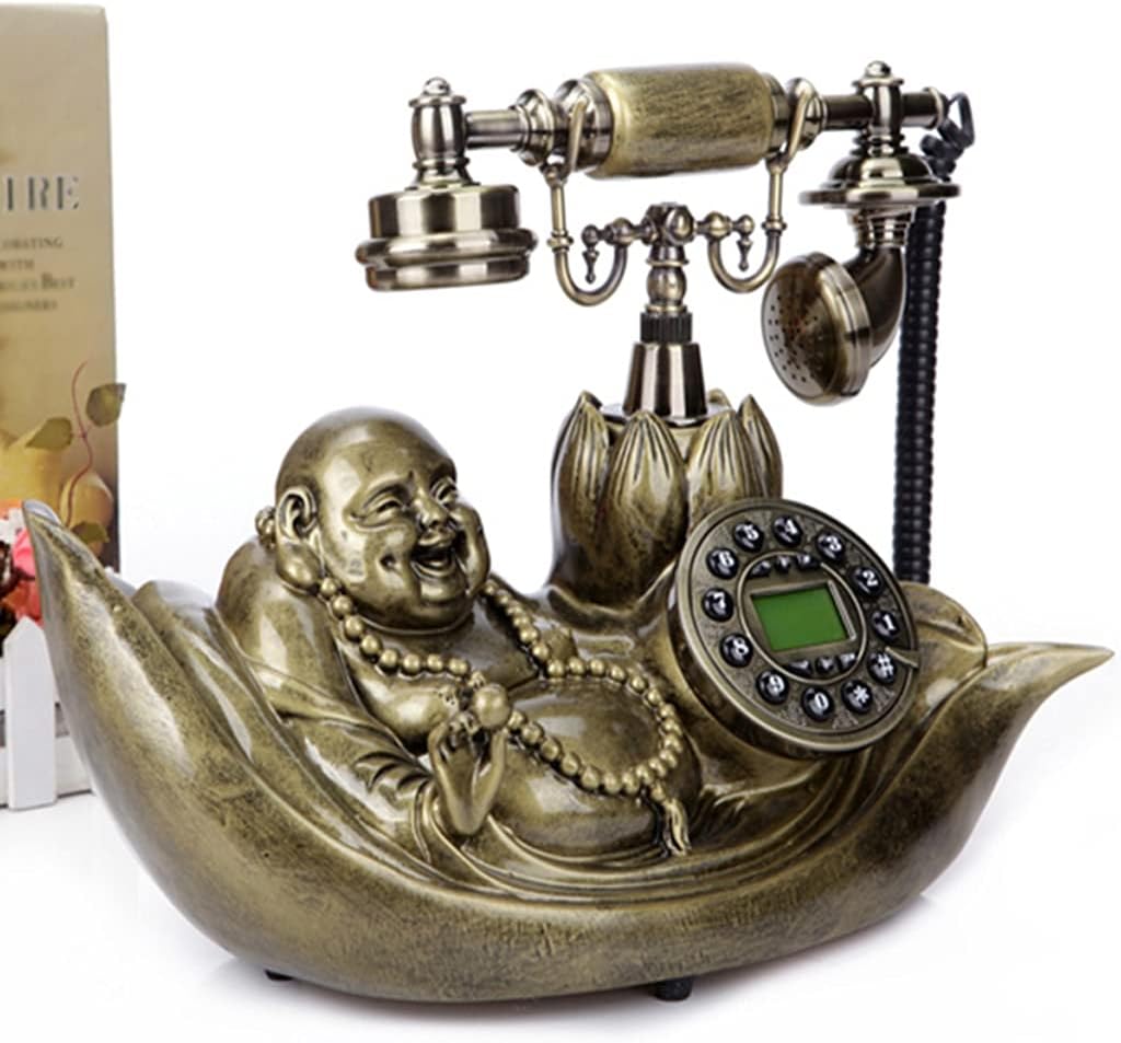 Vintage Telephone Creative Retro Phone, with FSK and DTMF Caller ID, Hands-Free, Blue Backlit