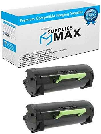 SuppliesMAX Compatible Replacement for Lexmark MS-421/MS-521/MS-621/MS-622/MX-421/MX-521/MX-522/MX-622 Series Extra High Yield Toner Cartridge (2/PK-20000 Page Yield) (56F0XA0_2PK)