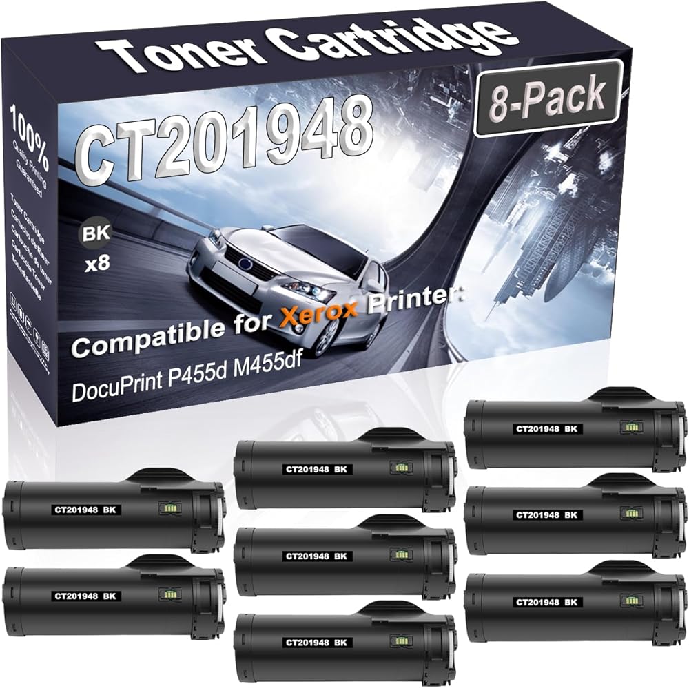 Kolasels 8-Pack (Black) Compatible CT201948 Printer Toner Cartridge (High Capacity) fit for DocuPrint P455d M455df Printer