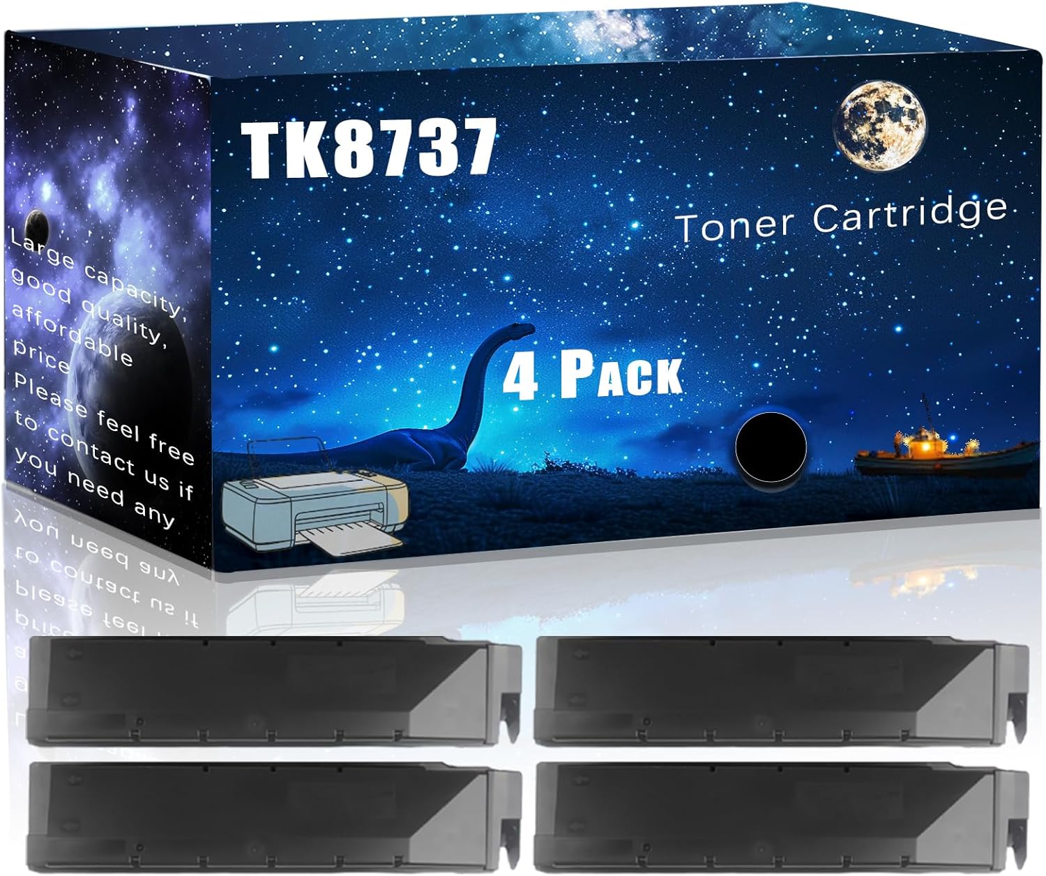 MUCQL TK8737 Compatible Toner Cartridge Replacement for Kyocera High Yield Compatible TASKalfa 7353ci 8052ci 8353ci CS7052ci CS8052ci Printers, Meet Printing Needs (4 Pack Black)