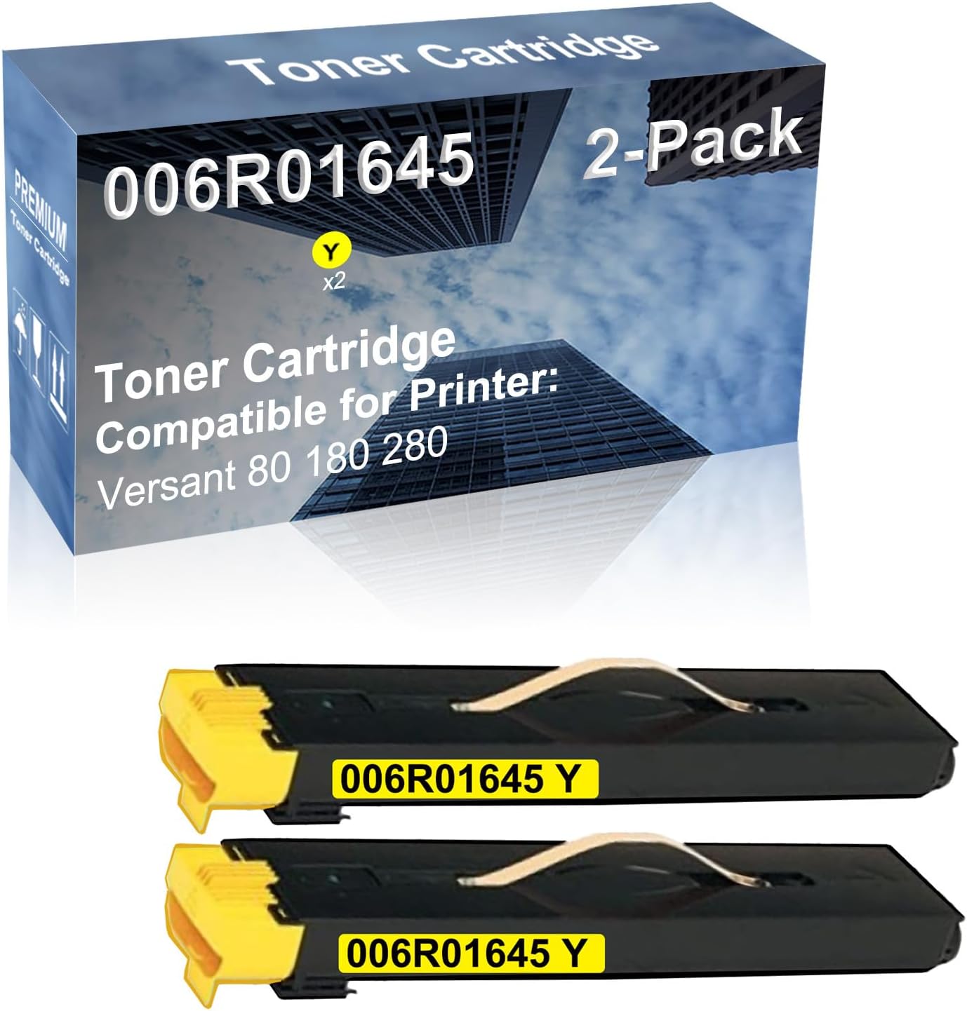 2-Pack (Yellow) Compatible High Capacity 006R01645 Toner Cartridge Used for Versant 80 180 280 Printer