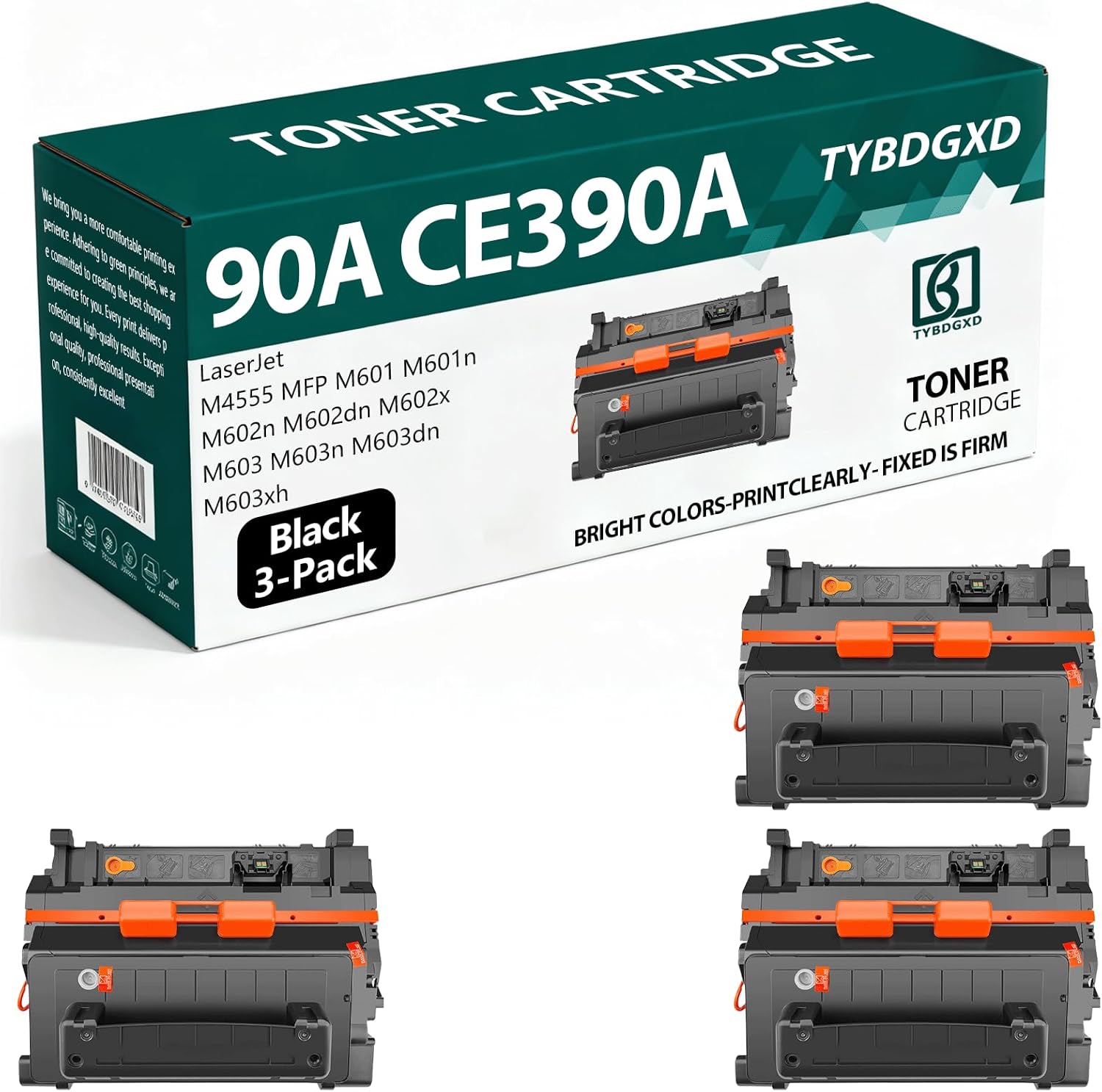TYBDGXD 90A CE390A High Yield Black 10,500 Pages Toner Cartridge Compatible for HP Compatible Replacement for HP LaserJet M4555 MFP M601 M601n M602n M602dn M602x M603 M603n M603dn M603xh Printers