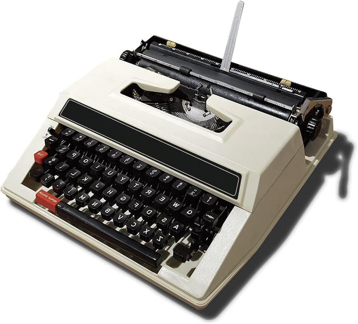 Traditional Portable Manual Typewriter, Vintage Tinplate Typewriter with Ribbon & Carry Case