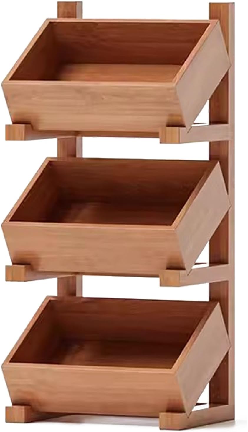 Shelf Bookcase, Bookshel, Bookshelf for Bedroom, 3 Tier Snack Basket for Pantry/Kitchen, Storage Snack for Movie Theater(Light Brown,Large)