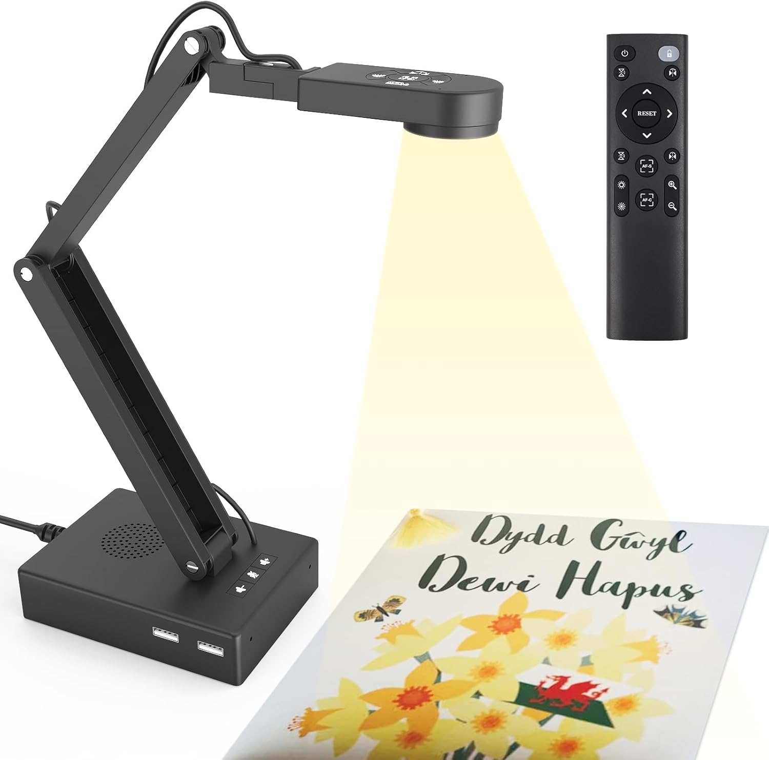 Gawervan 12MP 4K USB Document Camera,Swift Autofocus,with Built-in Dual Mics,LED Light, AI Noise Reduction, Webcam, USB Plug and Play, for Live Demo,Video Conferencing, Streaming, Work from Home