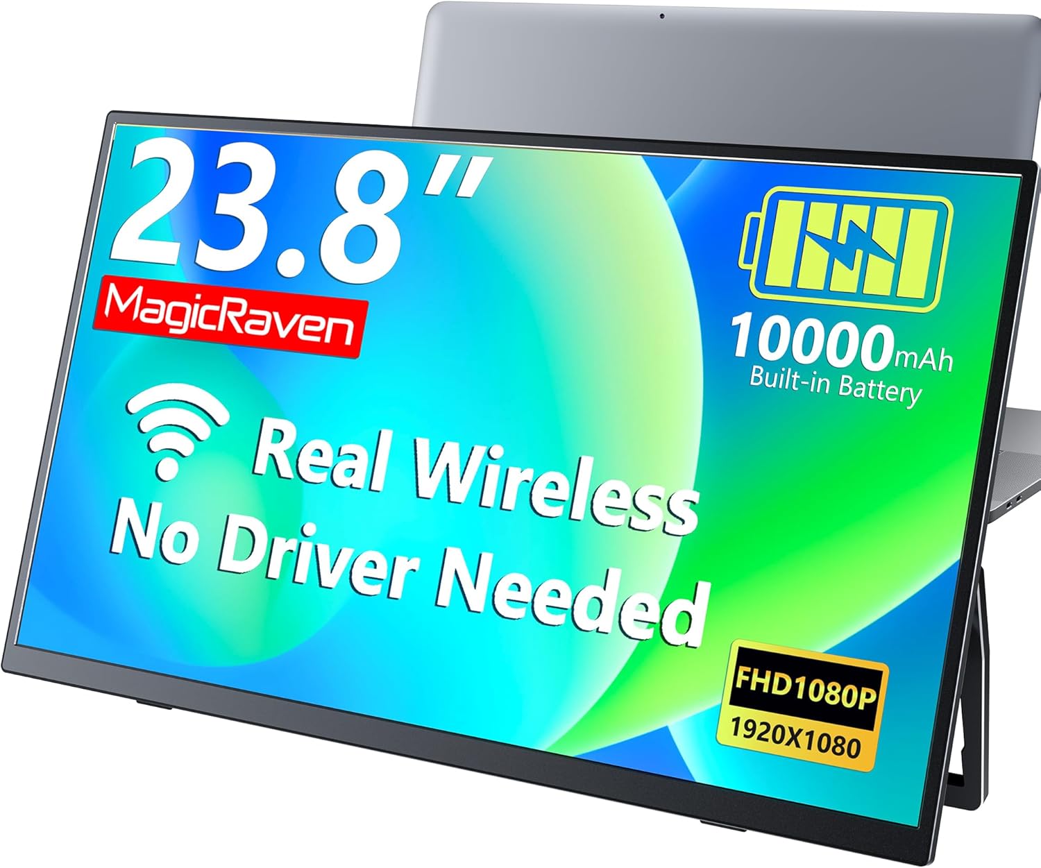 Wireless Monitor with 10000mAh Battery, 23.8