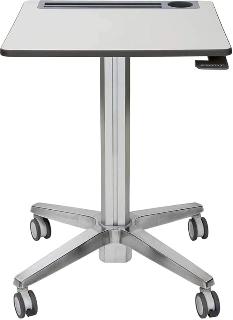Ergotron – LearnFit Mobile Standing Desk, Adjustable Height Small Rolling Laptop Computer Sit Stand Desk with Wheels for Classroom, Office, Medical or Home Use – Adjusts from 29 to 45 Inches – Grey