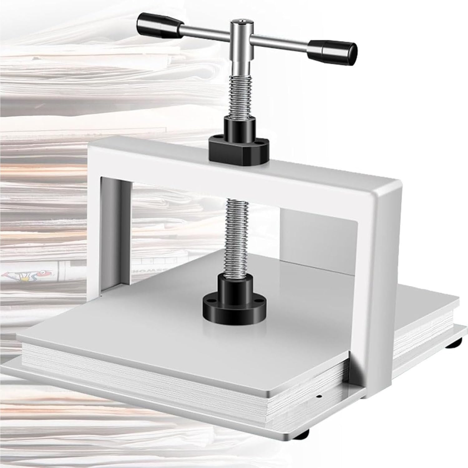 NUHSLF Bookbinding Press Machine - A3/A4 Flat Paper Press Machine,Manual Book Flattening Nipping Machine,A4 Heavy Duty Bookbinder Double Balance Rod Paper Press Machine,A3