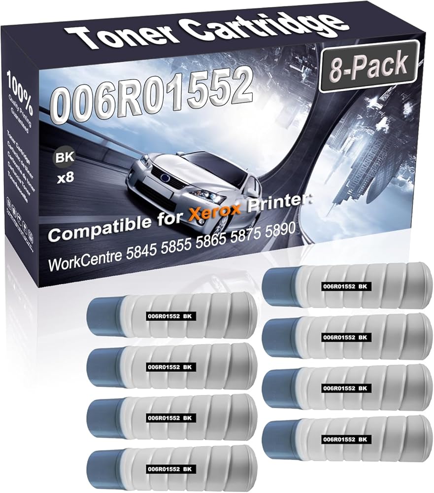 Kolasels 8-Pack (Black) Compatible WorkCentre 5845 5855 5865 5875 5890 Laser Printer Cartridge (High Capacity) Replacement for 006R01552 Printer Cartridge