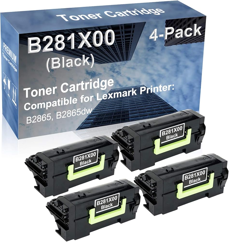 4-Pack Compatible High Yield B2865, B2865dw Laser Printer Toner Cartridge Replacement for B281X00 Printer Cartridge (Black)