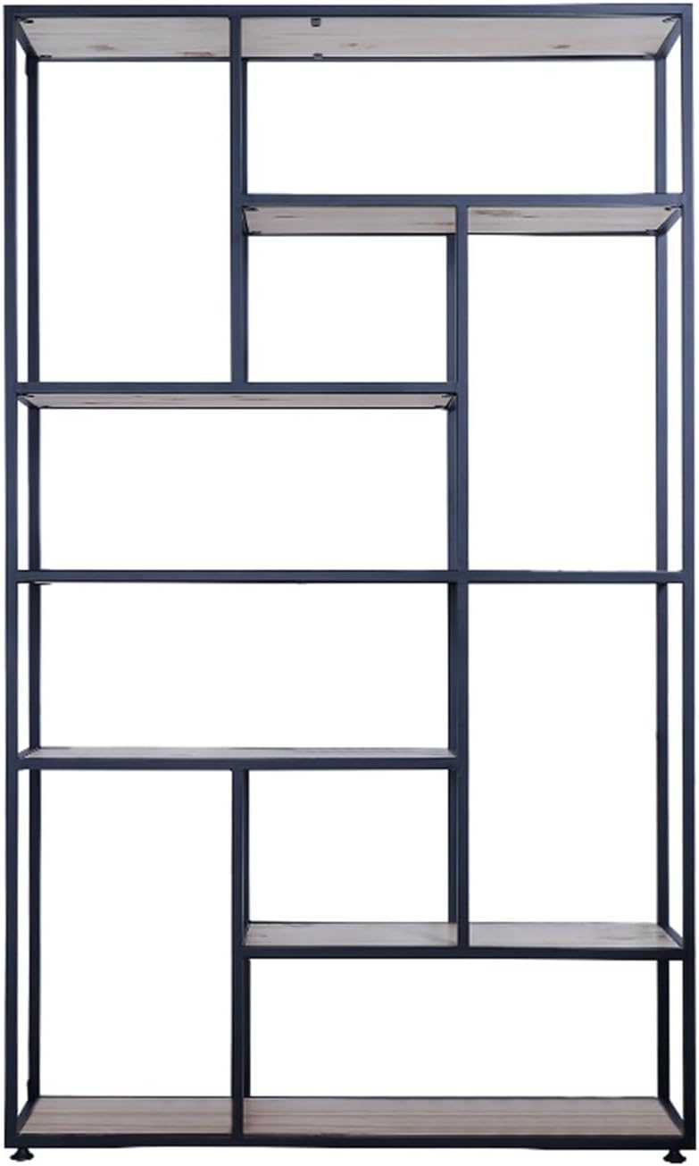 LOVULIFE Book Shelf Storage Rack Wrought Iron Bookshelf Porch Partition Display Rack Creative Rack Multifunctional Free Combination Bookshelf Bookshelf Bookcase(Color:120 * 30 * 180)