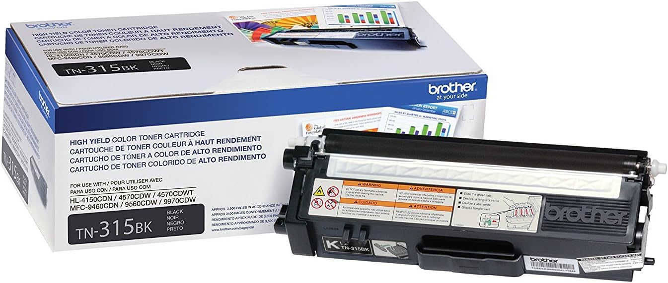 Brother TN315BK OEM Toner - HL 4150CDN 4570CDW 4570CDWT MFC 9460CDN 9560CDW 9970CDW High Yield Black Toner (6000 Yield) OEM