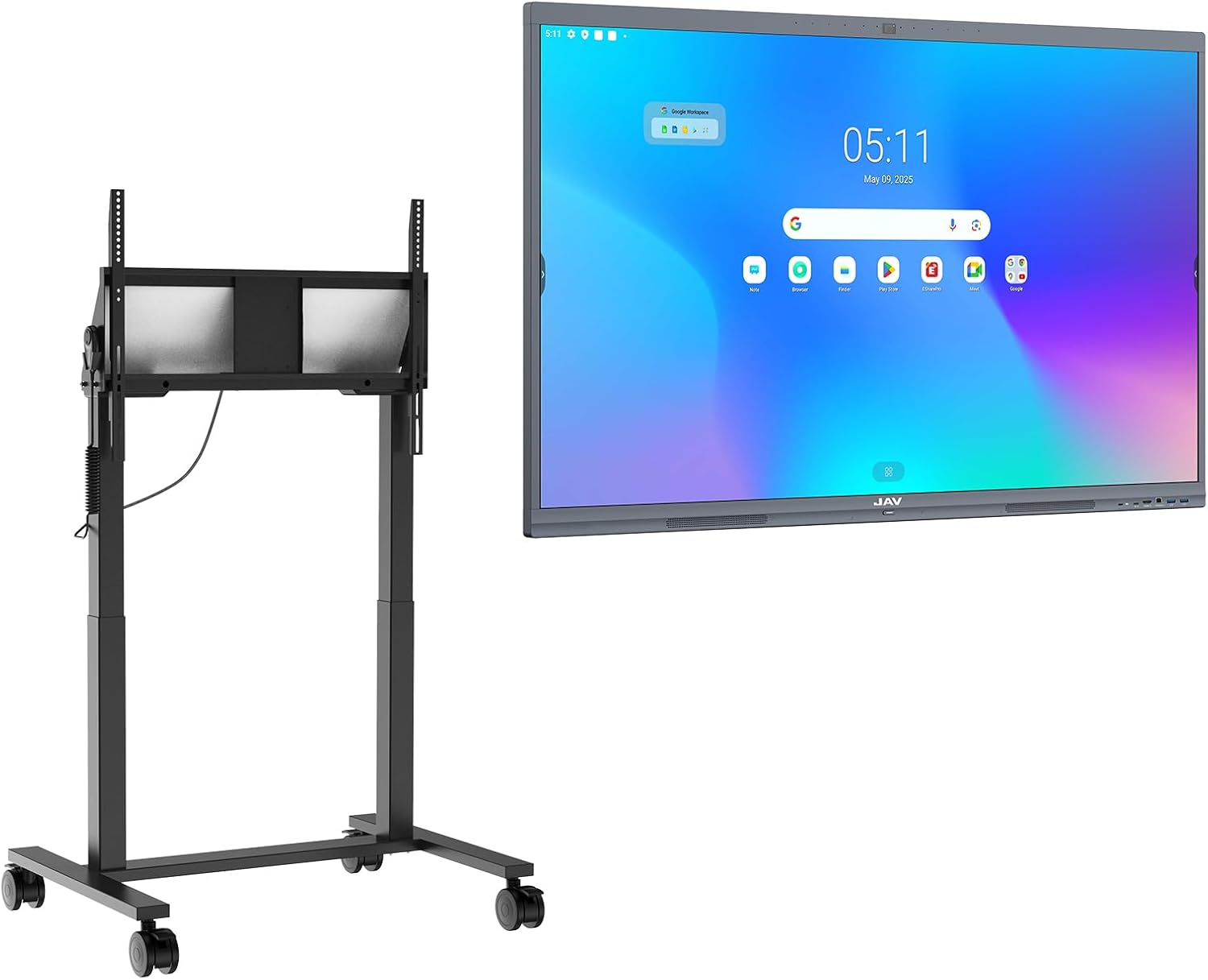 JAV Smart Board & Motorized Stand - 4K UHD Interactive Whiteboard with 8+128GB Storage, Android OS & Open App Ecosystem for Classroom, Office, Home Includes Electric Lifting Stand for 55-86 Inch