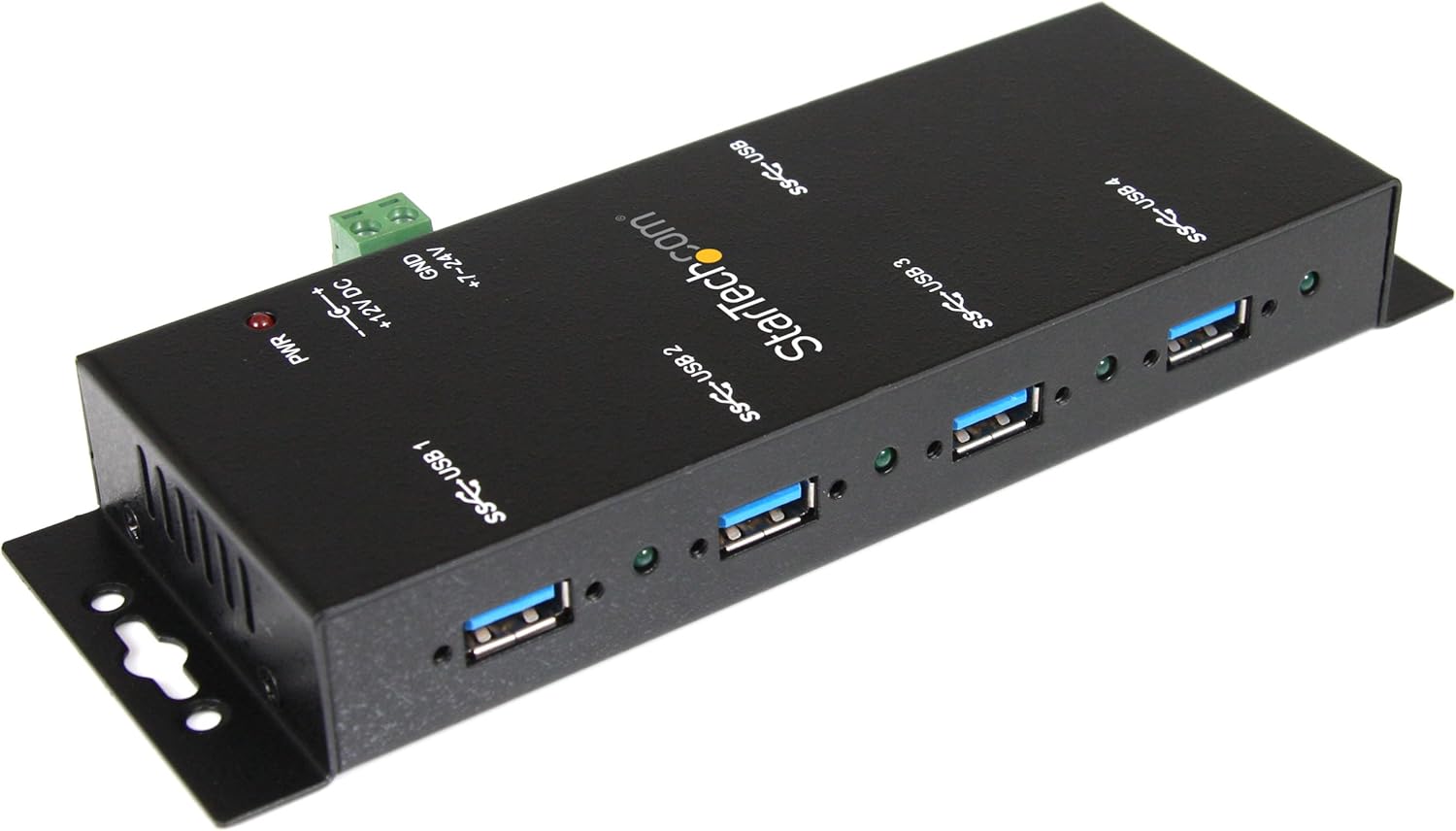 StarTech.com Mountable USB 3.0 hub - Industrial - Rugged - Black Metal - Bus Powered - USB 3 Hub - USB Extender - Powered USB 3.0 Hub