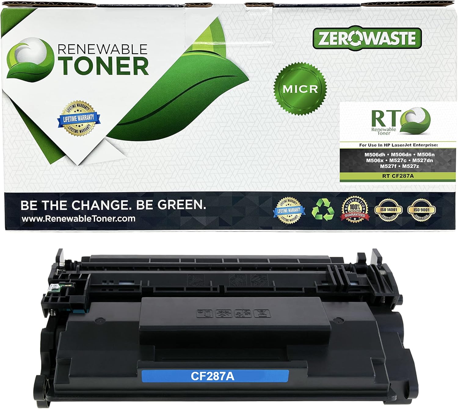 Renewable Toner Compatible MICR Toner Cartridge Replacement for HP 87A CF287A for Laserjet Pro M501 Enterprise M506 MFP M527