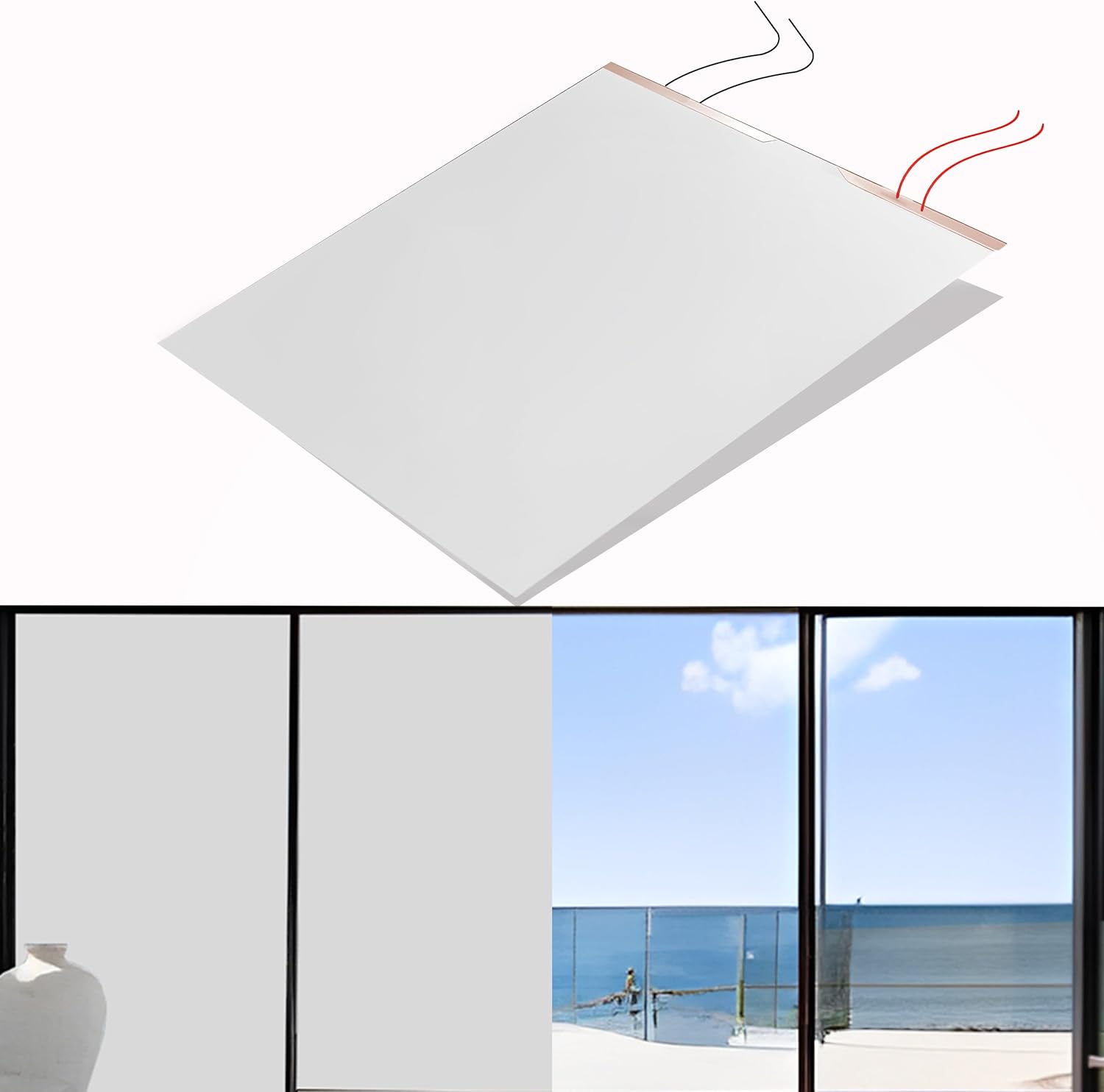 Smart Film - PDLC Smart Film - Switchable Adhesive Smart Film, Smart Tint, Smart Glass for Home Office Window, Door and Sliding Doors (59.5