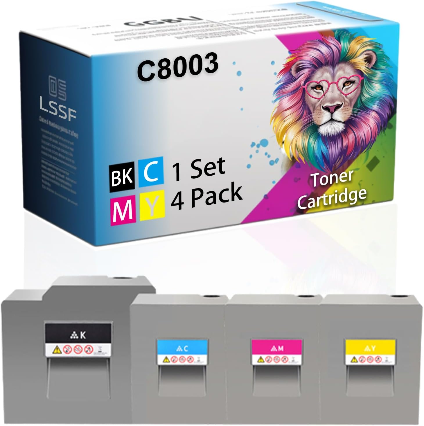 LSSF Compatible for Ricoh MP C8003 IM C6500 IM C8000 MP C6503 IM C8000 MP C6503 MP C6503 Printers, C8003 842196 842197 842198 842199 Toner Cartridge (Multicolor)