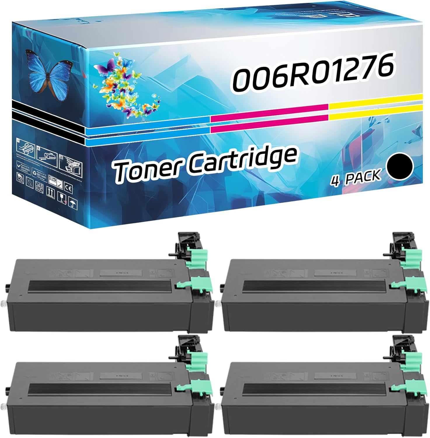 TONERC 006R01276 Toner Cartridge Compatible for Xerox WorkCentre 4150 4150C 4150S 4150X 4150XF Printers, High Yield 30000 Pages, with Chip High-Definition Printing (4 Pack Black)