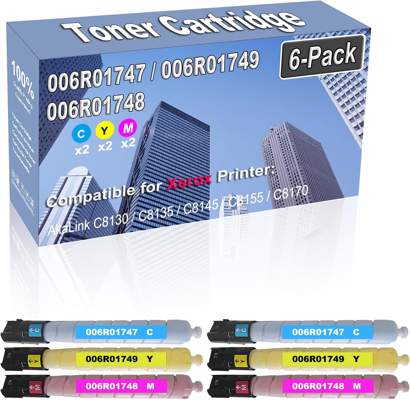 Credibility Store 6-Pack (2C/2Y/2M) Compatible High Capacity 006R01747 006R01749 006R01748 Color Toner Cartridge use for AltaLink C8130 C8135 C8145 C8155 C8170 Printer