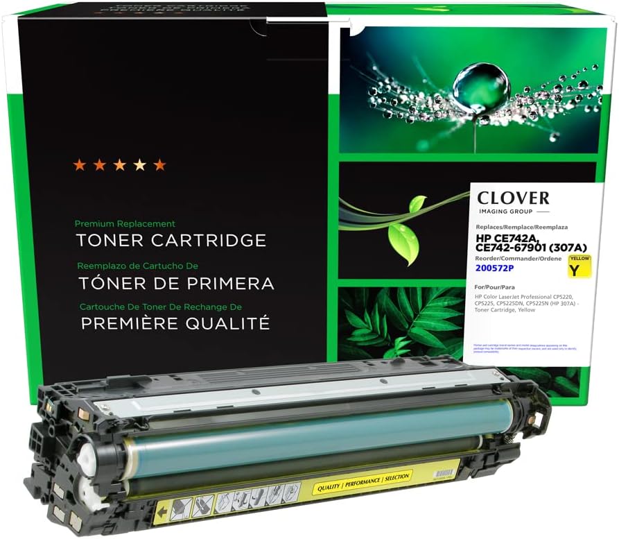 Clover Remanufactured Toner Cartridge Replacement for HP CE742A (HP 307A) | Yellow