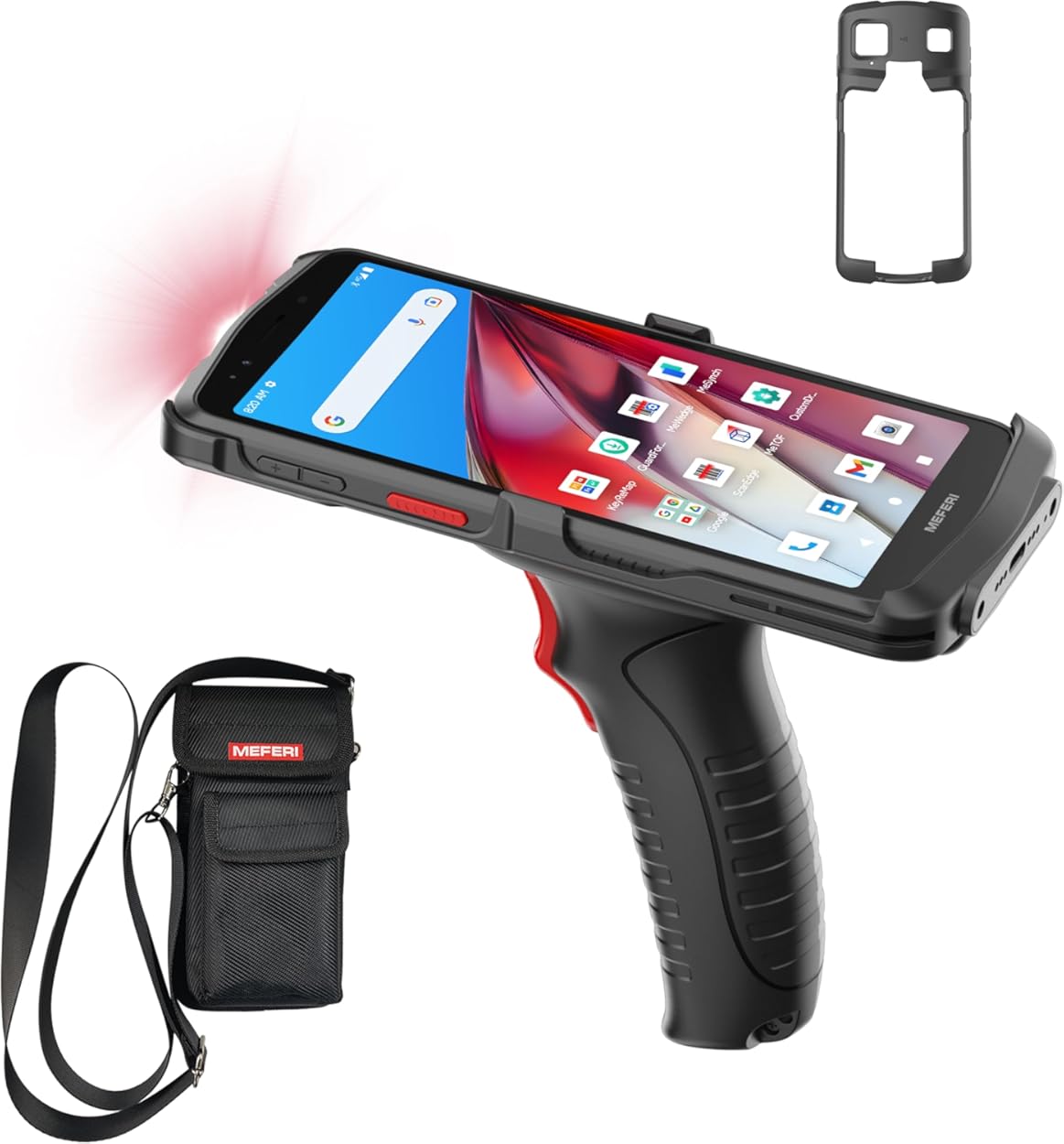 MEFERI ME61 Android 13 Barcode Scanner with Pistol Grip Bag, Compatible with Honeywell HS7 Scan Engine PDA Handheld Mobile Computer, 1D 2D QR, Wi-Fi 4G BT GPS NFC, 6