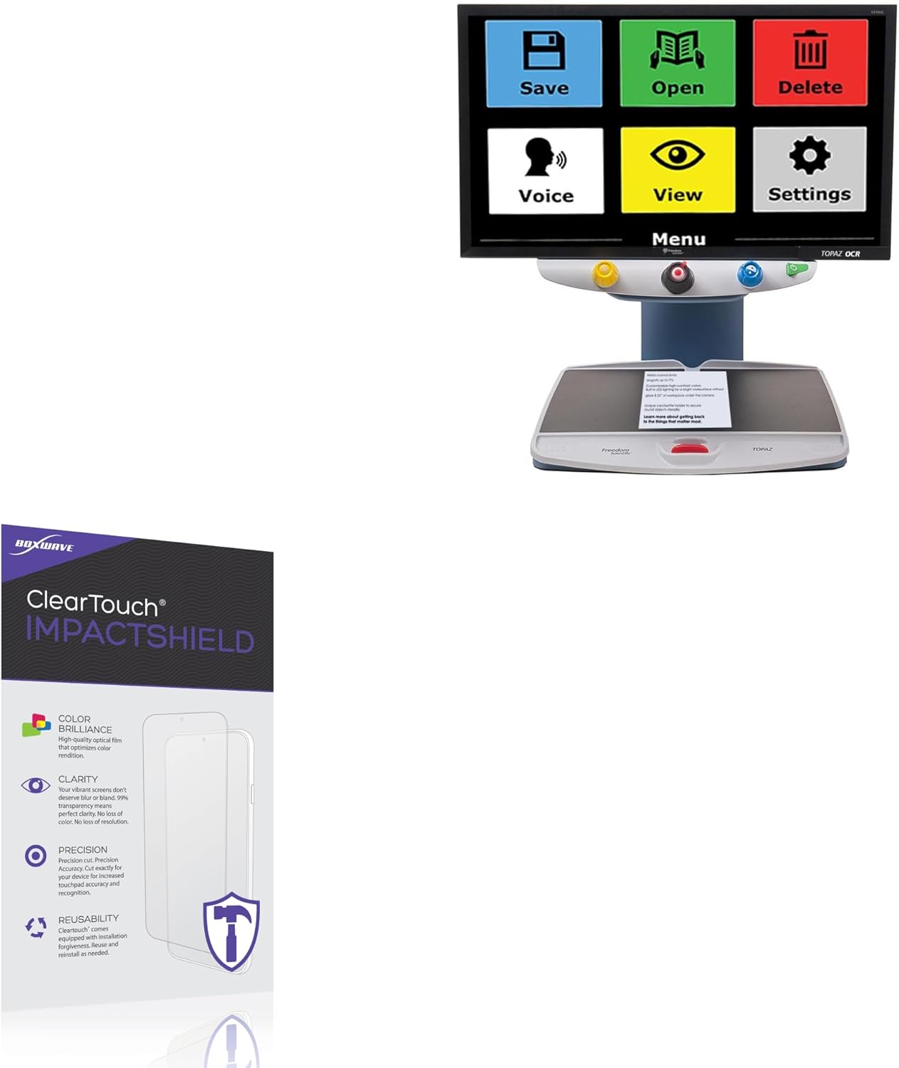 BoxWave Screen Protector Compatible with Freedom Scientific Topaz EZ HD (24 in) - ClearTouch ImpactShield (2-Pack), Impenetrable Screen Protector Flexible Film