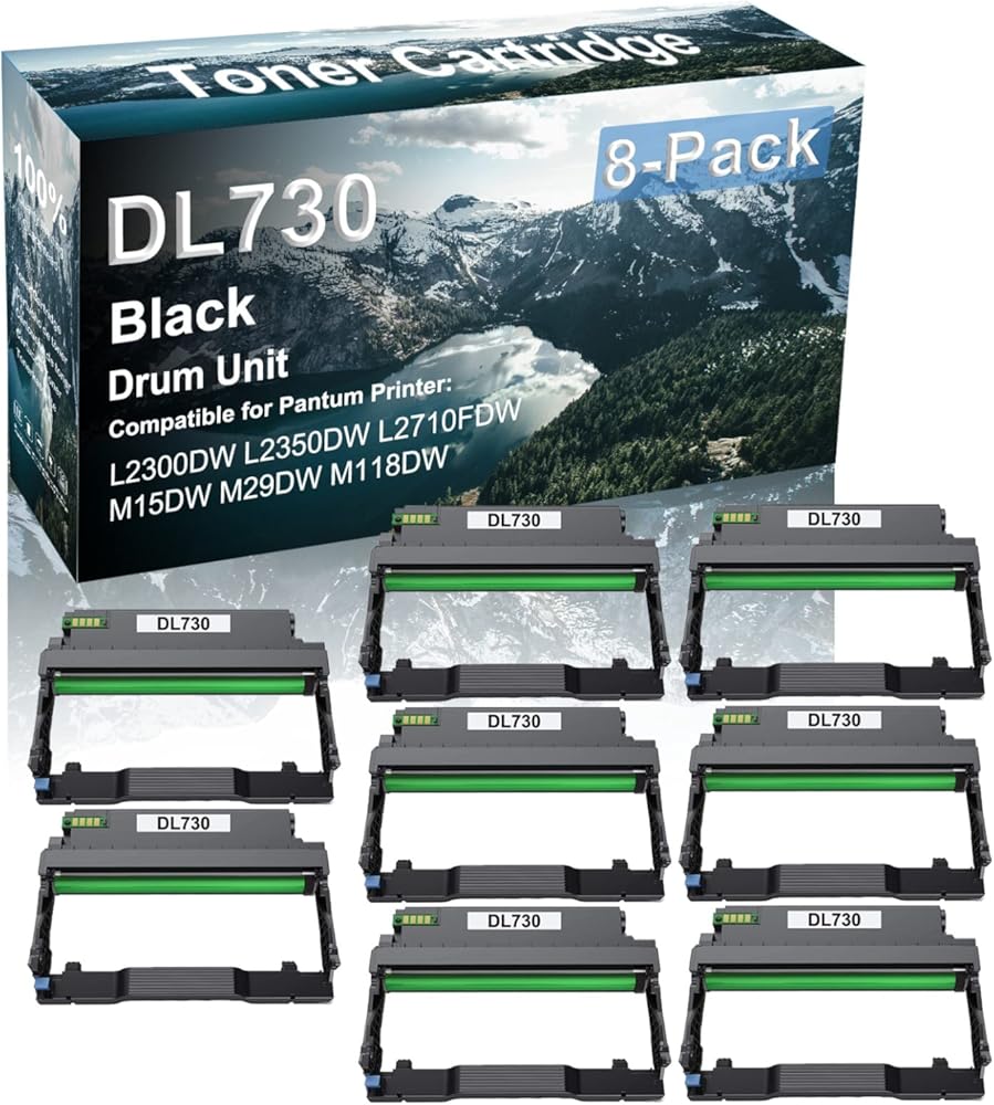 8-Pack Compatible DL730 Drum Kit use for Pantum L2300DW L2350DW Printer (Black)