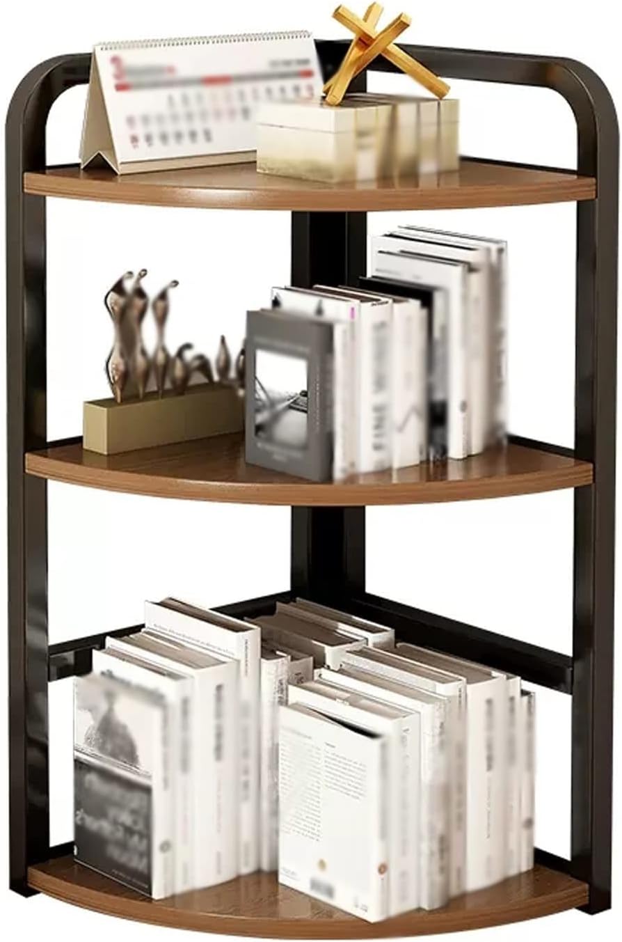 Book Shelf Bookcase Storage Display Bookshelf 3-Tier Corner Bookshelf Bookshelf Display Rack Office Countertop Storage Storage Rack Vertical Shelf for CDs/Movies/Books/Display Shelves, Small (A Small