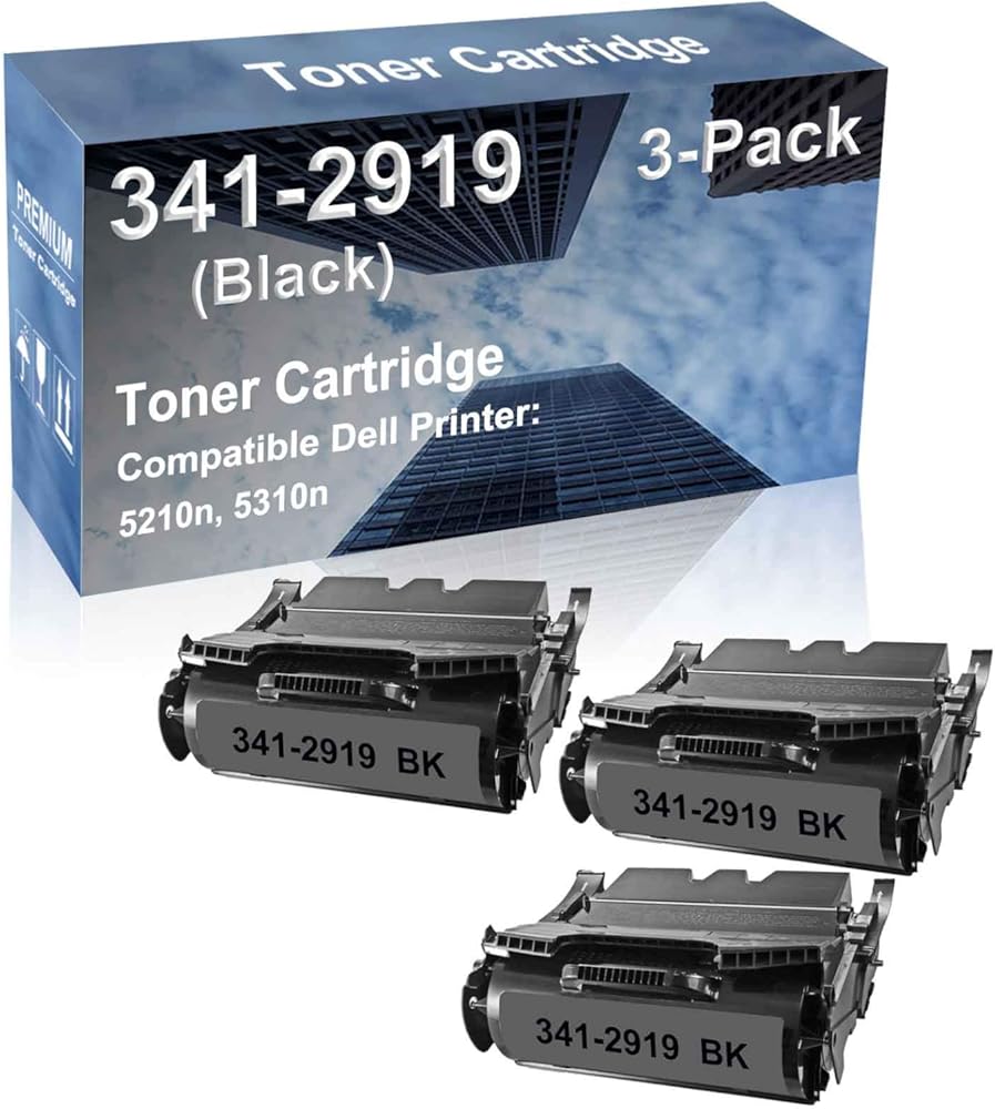 3-Pack Compatible High Capacity 341-2919 (UG219) Printer Cartridge use for Dell 5210n, 5310n Printer (Black)