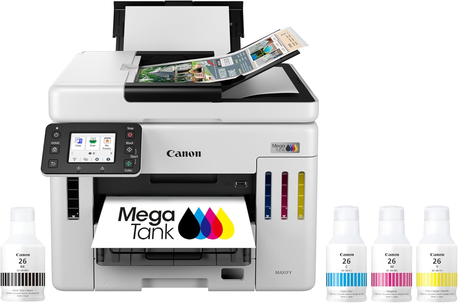 Canon Megatank GX7120 Wireless All-in-One Printer, Print, Copy, Scan and Fax with 2.7