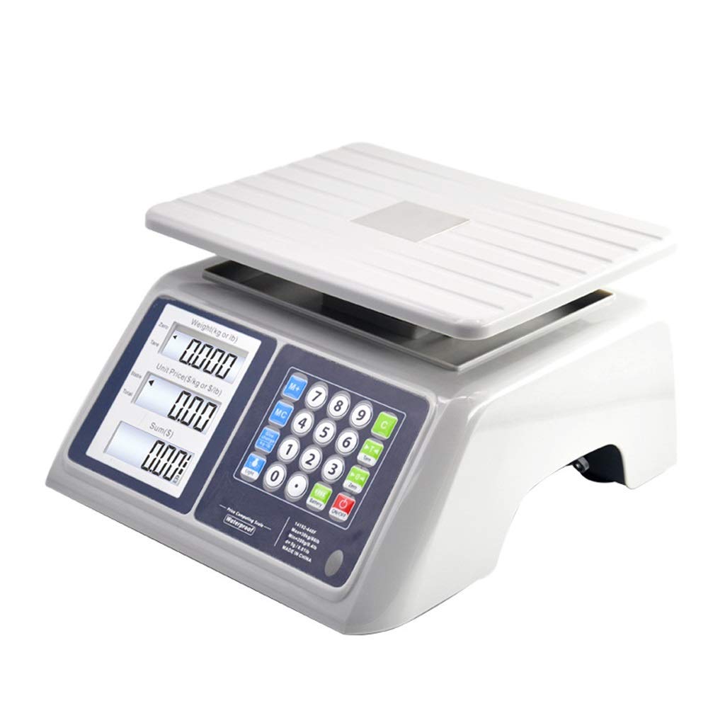30kg Capacity Digital Electronic Scales, Price Postal Industrial Commercial Shop Platform Scale Kitchen Weighing Scales (10gx30kg)