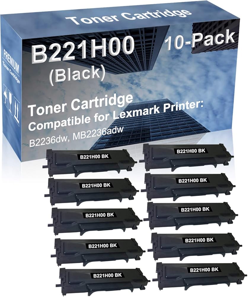 10-Pack Compatible High Yield B2236dw, MB2236adw Printer Cartridge Replacement for B221H00 Toner Cartridge (Black)