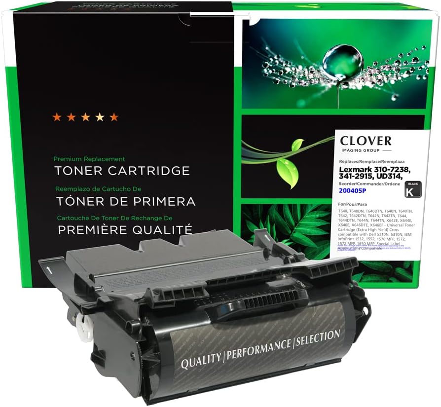 Clover Remanufactured Toner Cartridge Replacement for Lexmark T640/T642/T644/T646/X642/X644/X646 | Black | Extra High Yield
