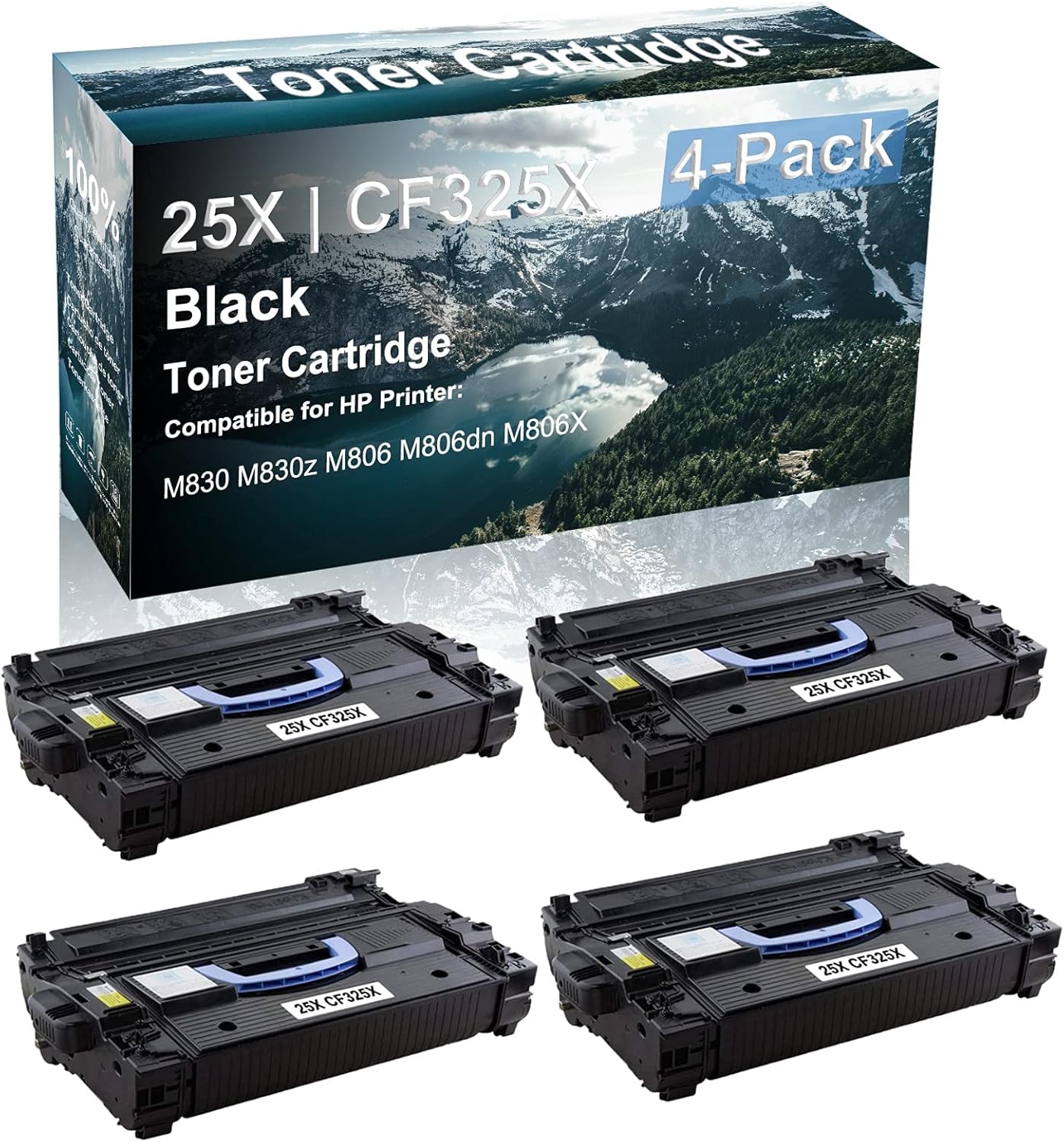 Credibility Store 4 Pack Compatible High Yield Black 25X | CF325X Imaging Toner Cartridge use for M830 M830z M806 M806dn M806X Printer