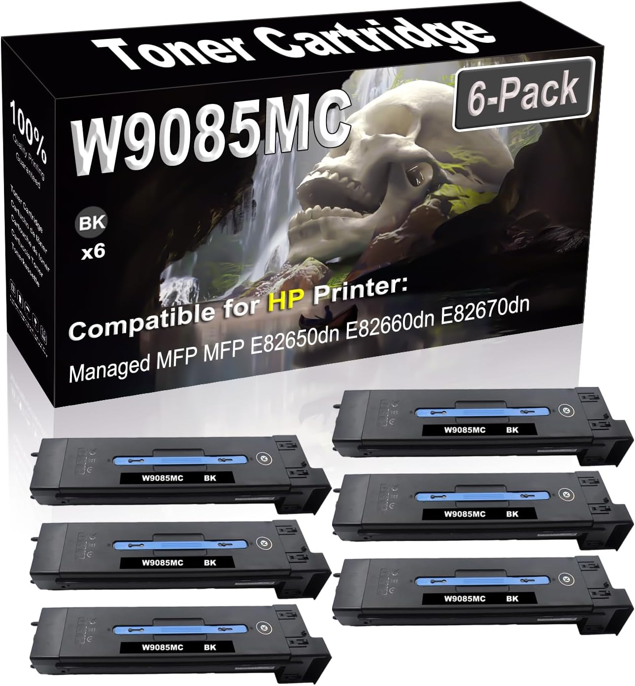 SINIYA 6-Pack (Black) Compatible Managed MFP MFP E82650dn E82660dn E82670dn Laser Printer Cartridge (High Capacity) Replacement for W9085MC Printer Cartridge