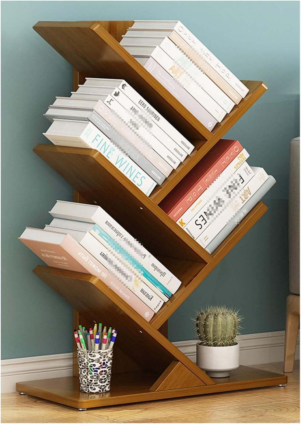 Tree Bookshelf Creative Bamboo Bookshelves Vertical Floor Rack Bookcase Study Bedroom Living Room Cabinet Bookshelf