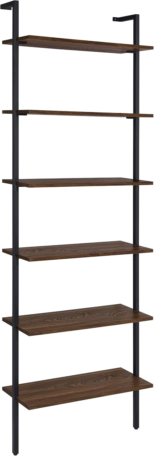 96-inch 6-Shelf Wall Bookshelf, Open Book Shelf Organizer, Bookshelves Storage Organizer Shelf