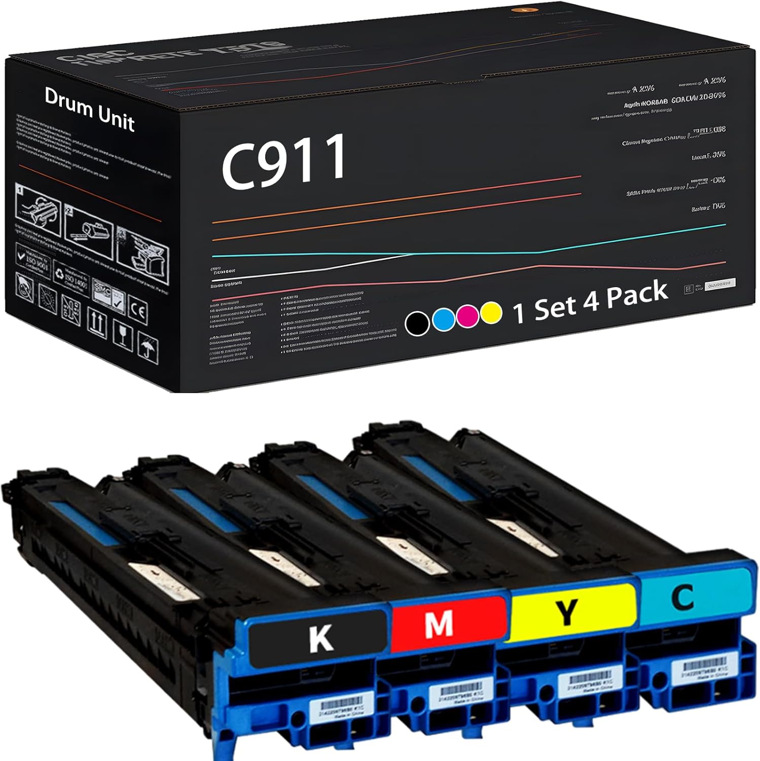 UVUMB C911 Drum Unit Compatible for Okidata OKI C911dn C931DN C941dn Printers, with Chip, High Yield 50000 Pages, High-Definition Printing (Multicolor)