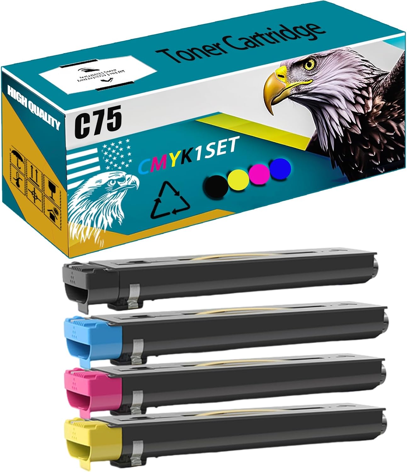 C75 6R01383 6R01384 6R01385 6R01386 Toner Cartridge High Production Compatible for Xerox Color C75 Press 700/700i Digital Color Press Printers, Replacement (Multicolor)