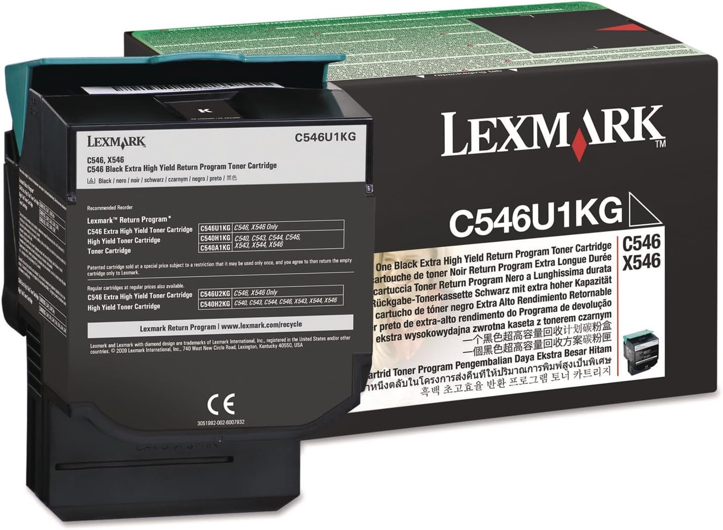 Lexmark C546U1KG Toner Cartridge Extra High Yield Return Program, fo C546 Series, Black