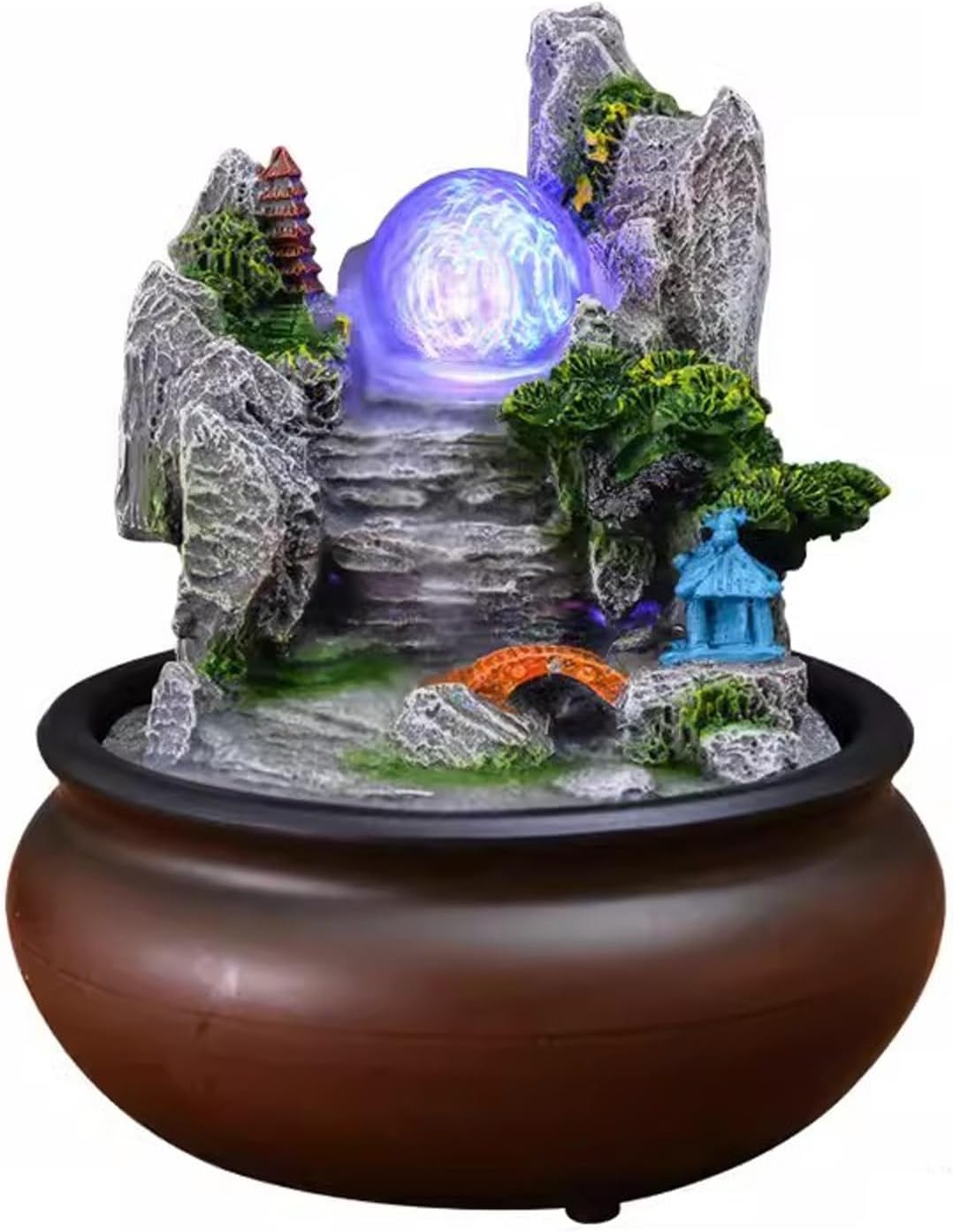 Tabletop Fountain Flowing Water Decoration Fountain Chinese Style Rockery Home Decoration Gift Office Opening Desktop Decoration Water Fountain (Color : 02) (7)