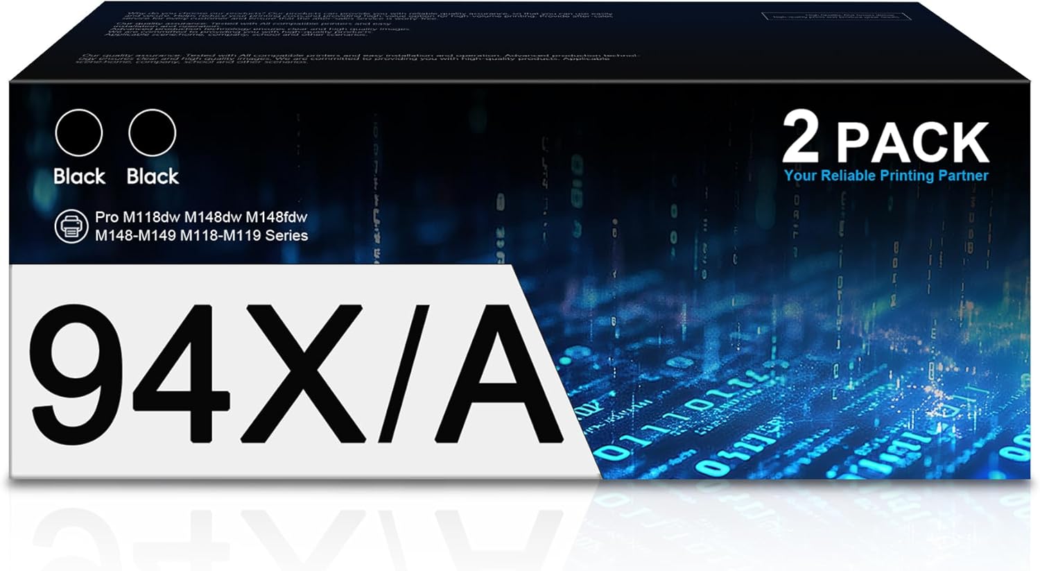 94X 94A Toner Cartridge 94A CF294A 94X CF294X Replacement fo HP 94A Black Toner Cartridge Works with Laser jet Pro MFP M148dw, M148fdw, M118dw, M149fdw, Laser jet M148, M118, M149 (Black, 2 Pack)