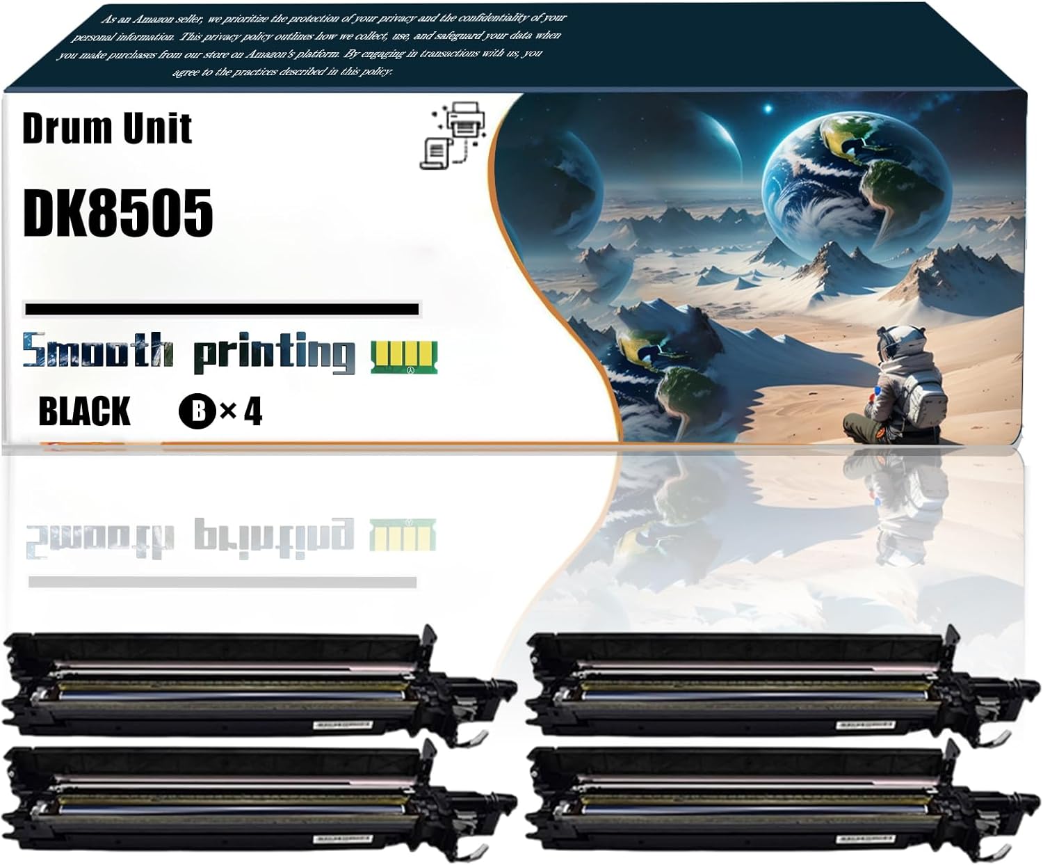 LSSF Replacement Parts Drum Unit DK8505 Compatible with Kyocera TASKalfa 3050ci 3550ci 3551ci 4550ci 4551ci 5550ci 5551ci Printers, Contains Chip and Clear Printing (4 Pack Black)