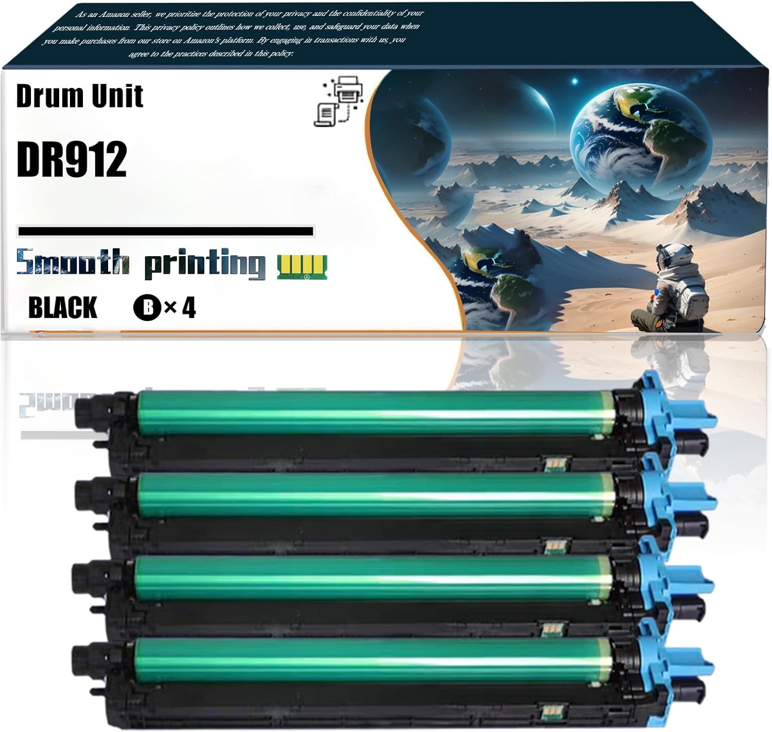 LSSF Replacement Parts Drum Unit DR912 Compatible with Konica Minolta bizhub 808 958 Printers, Contains Chip and Clear Printing (4 Pack Black)