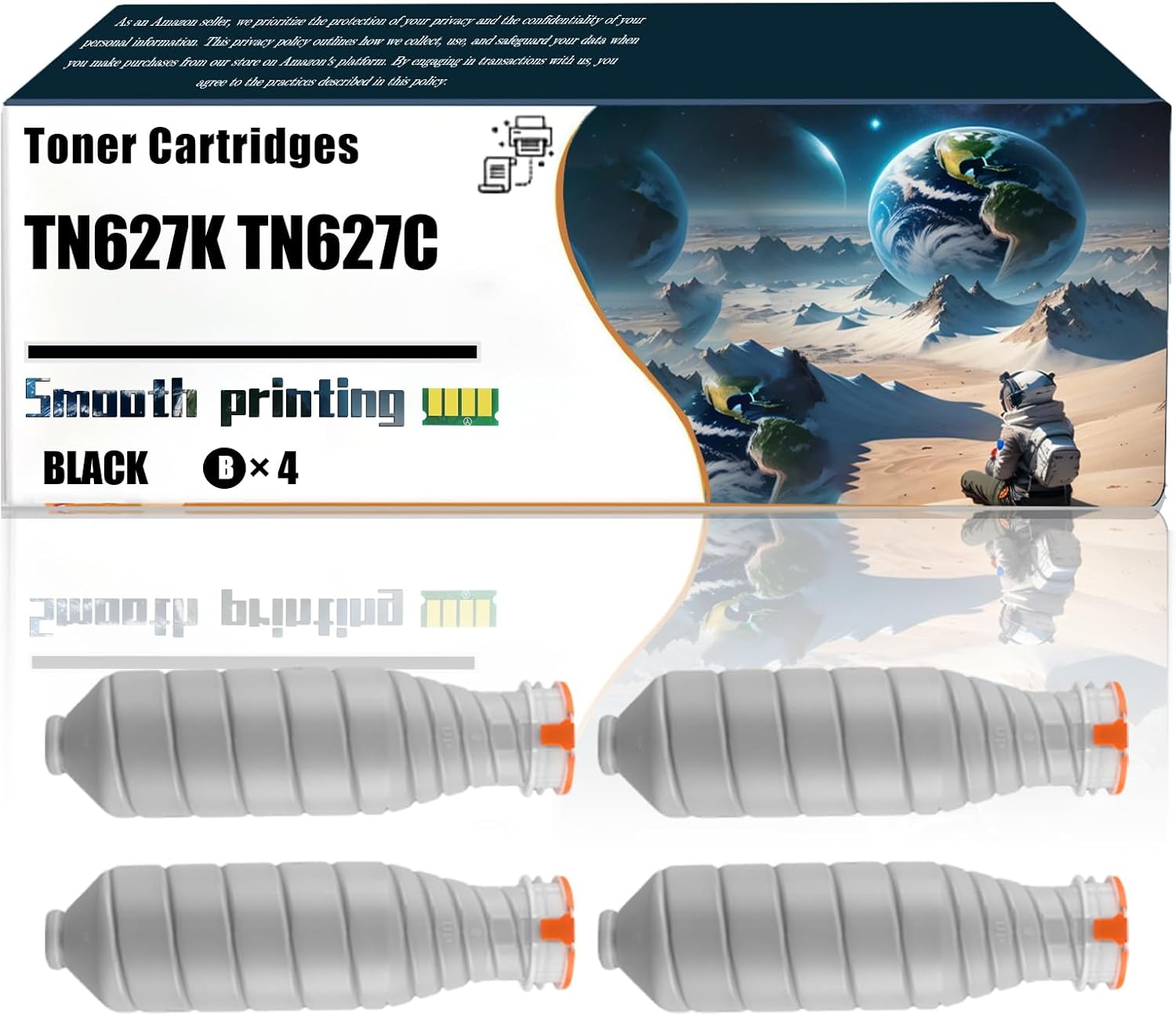 LSSF Replacement Parts Toner Cartridges TN627K TN627C TN627M TN627Y Compatible with Konica Minolta AccurioPress C12000 C14000 Printers, Contains Chip and Clear Printing (4 Pack Black)