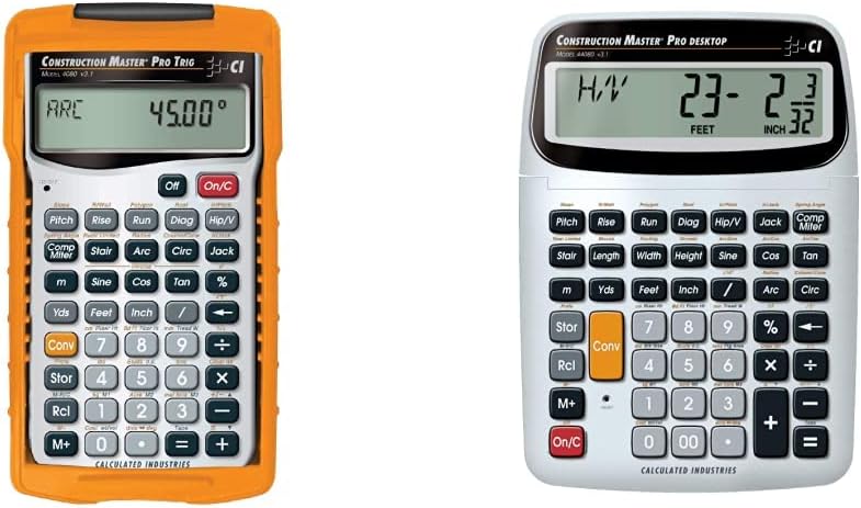 Calculated Industries Construction Master Pro Trig Advanced Construction Math Feet-Inch-Fraction Calculator & Construction Master Pro-Desktop Advanced Construction Math Feet-Inch-Fraction Calculator