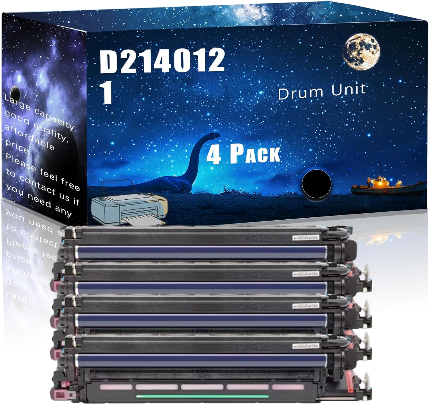 MUCQL Compatible Drum Unit Replacement for Ricoh D2140121 D2960126 D2960127 D2960128High Yield Compatible MP C306 C307 C406 Printer, Meet Printing Needs (4 Pack Black)