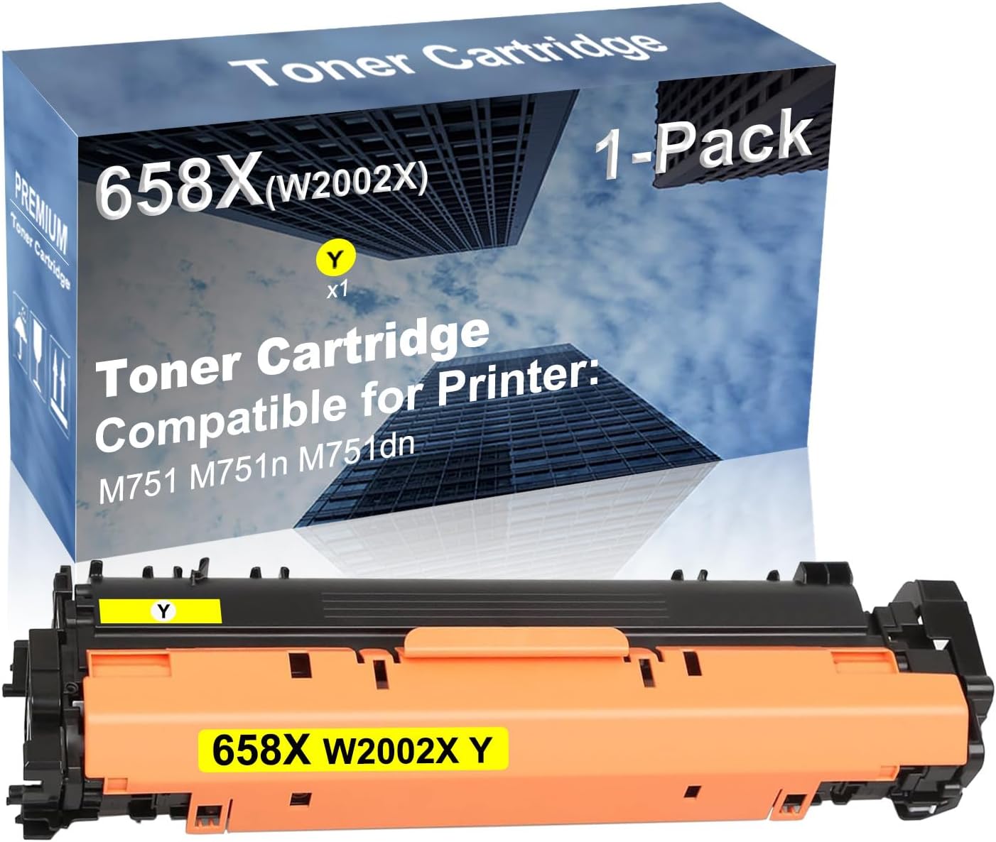 1-Pack (Yellow) Compatible High Yield 658X (W2002X) Laser Printer Toner Cartridge Used for M751 M751n M751dn Printer
