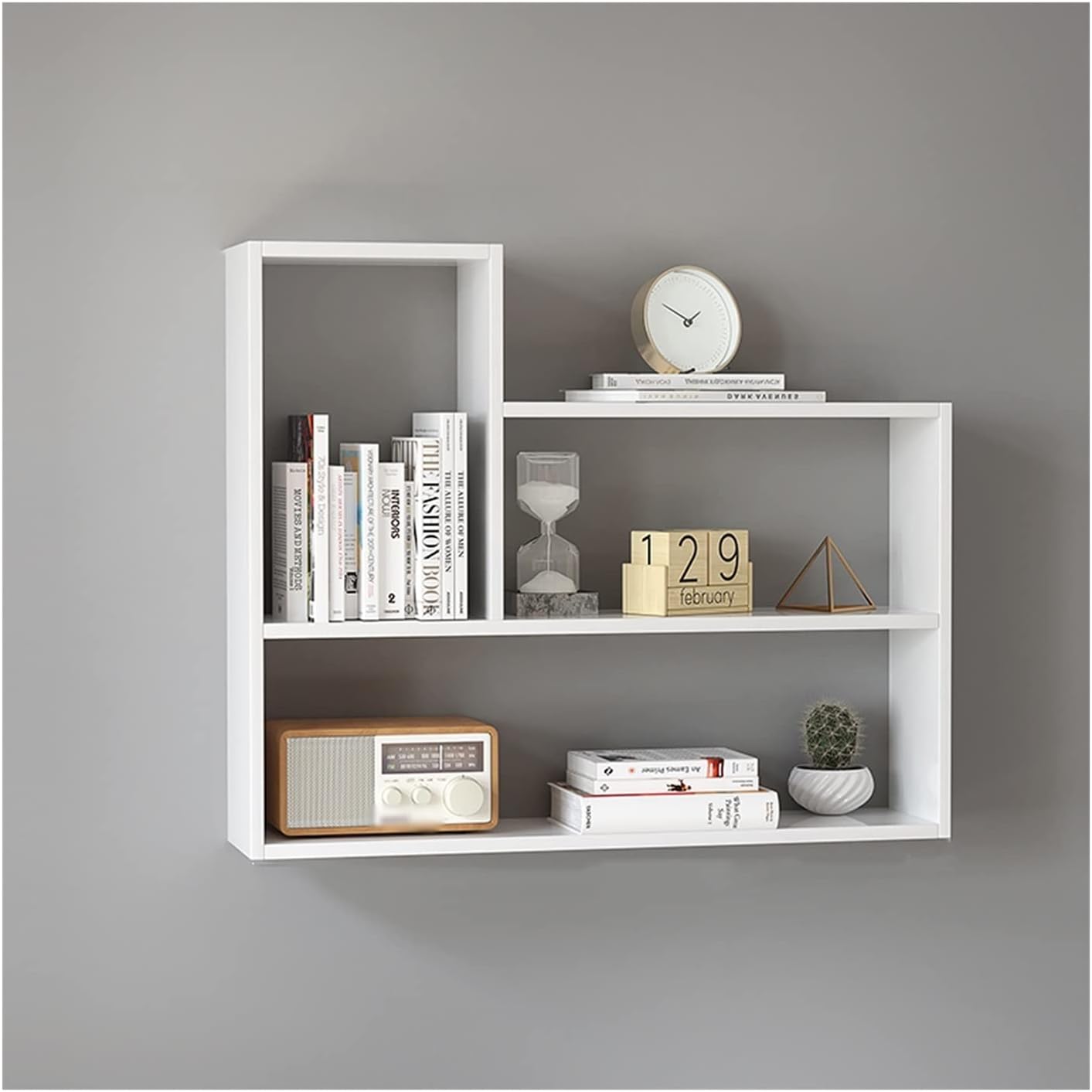 Bookshelf Shelf Bookcase Wall-mounted Bookshelf Wooden Wall Racks Home Decoration Storage Hanging Cabinets Deepening Wall-mounted Bookcases Bookcase Storage Shelves (Color : Gold, Size : 100cm)