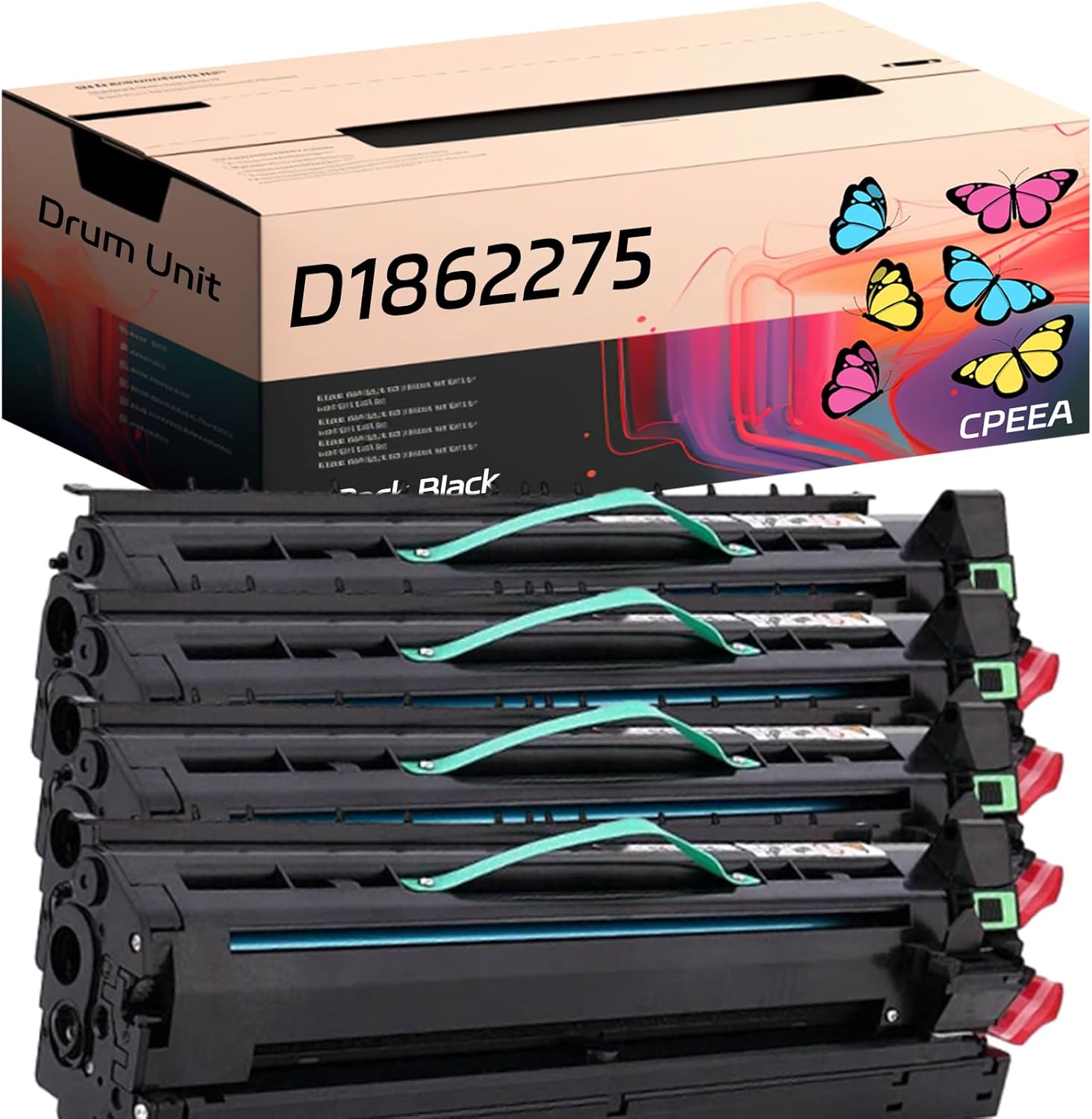 Compatible for Ricoh D1862275 D1862276 D1862277 D1862278 Drum Unit Work for Ricoh MP C3503 C4503 C5503 C6003 C3003 Printers, with Chip, High Yield 26500 Pages, Clear Printing (4 Pack Black)